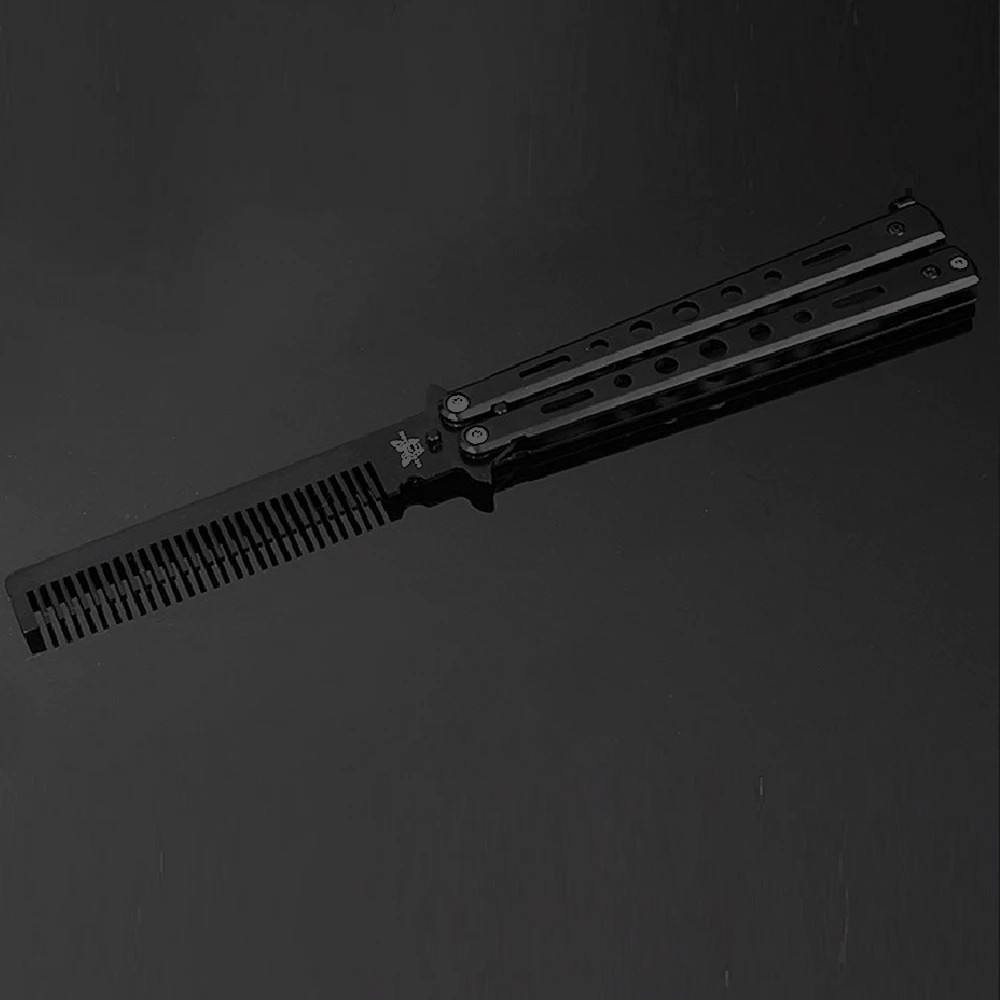 Нож бабочка расческа из нержавеющей стали Складная Расческа для тренировок