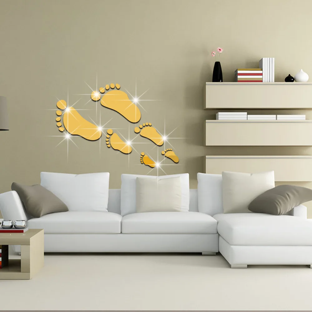 

Room Decor Decorative Mirrors Wall Stickers DIY Aesthetic Stitching Mirror Stickers For Living Room Vintage Espejos Decorativos