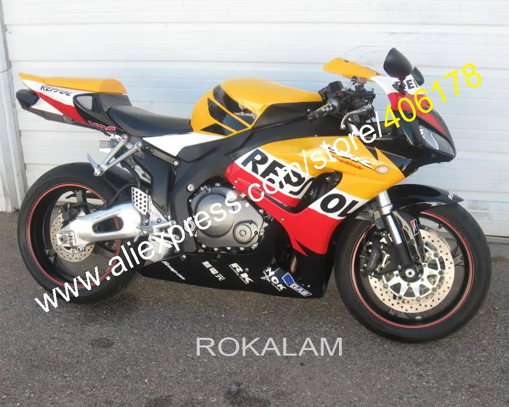 

CBR1000RR кузова комплекты CBR1000 CBR 1000RR Обтекатели для Honda CBR1000 RR 2006 2007 Желтый Белый Красный комплект обтекателей (литьё под давлением)