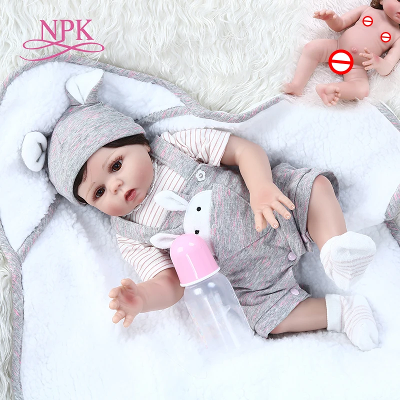 48 см полный корпус мягкий силиконовый реалистичный гибкий bebe Кукла reborn baby