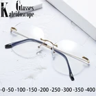 -0,5 1,0 1,5 3,5 готовые очки для близорукости для женщин и мужчин, очки для близорукости без оправы, прозрачные очки по рецепту, металлическая оправа