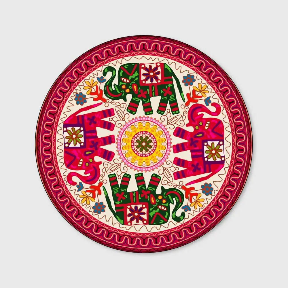 Богемный этнический стиль круглые коврики слон цветок подвесная корзинка на