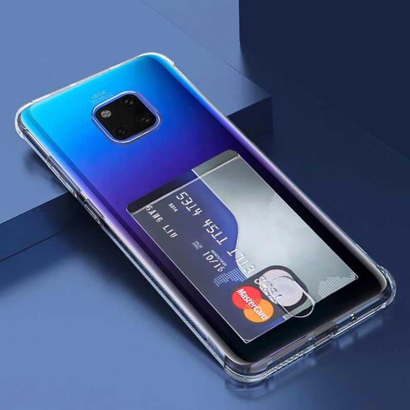 YISHANGOU держатель для карт чехол для huawei mate 20 Pro P20 Lite прозрачный мягкий кремний задняя крышка для huawei mate 10 Pro Funda