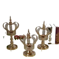 10pcs metal candle holder candlestick table home decoration gold crown shape candelabra fashion wedding candle stand