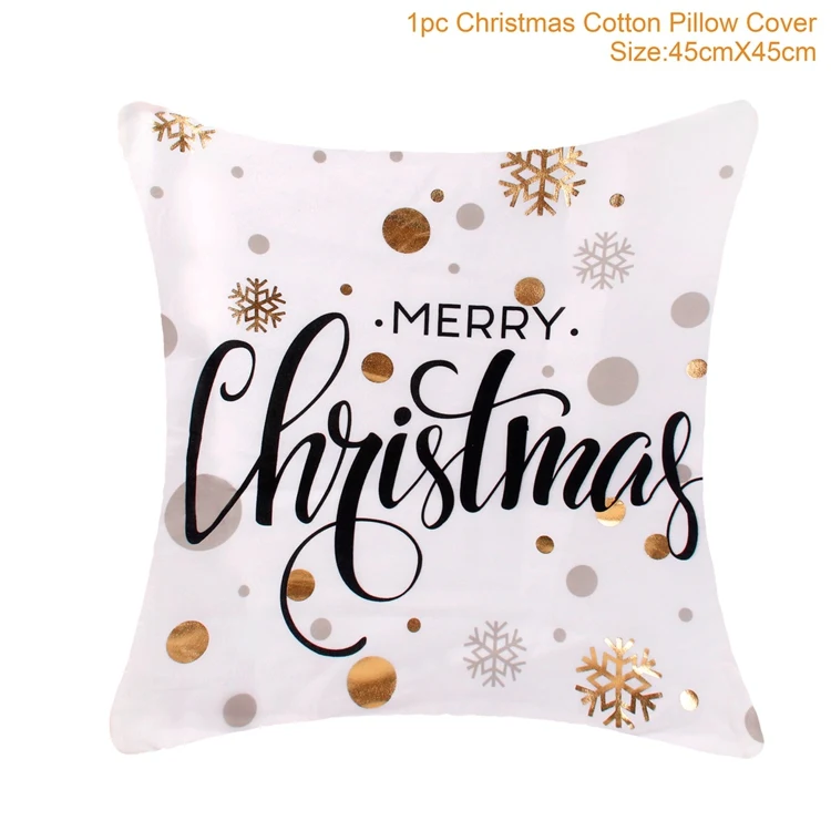 QIFU Счастливого Рождества украшения для дома Рождество Navidad натальный олень Санта Клаус счастливый год Рождественский подарок - Цвет: Black Pillowcase
