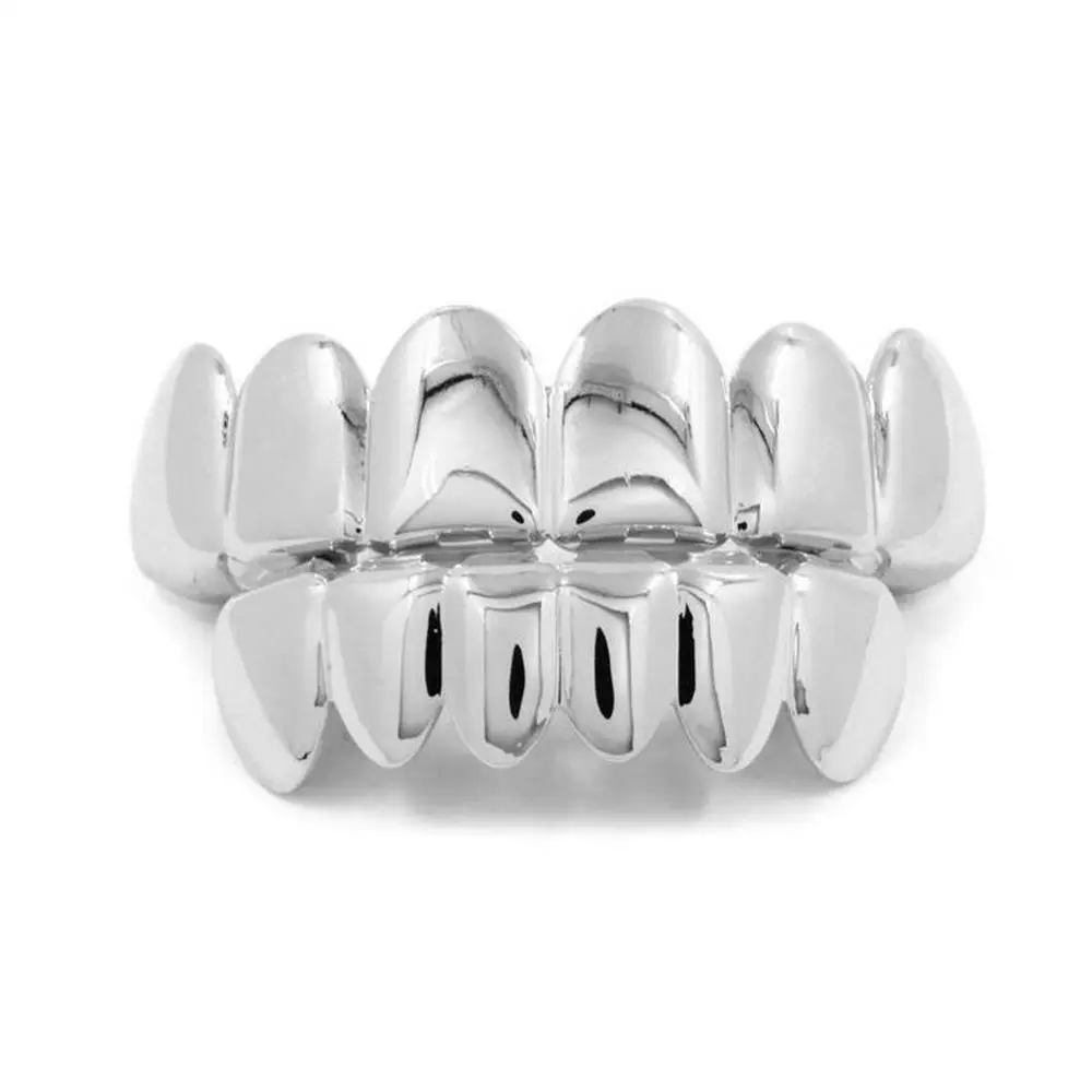 grillz teeth ICED OUT Hip Hop Tooth Cap Top & Bottom Grillz Teeth Mouth Vampire Fang Body Jewelry Cosplay | Украшения и