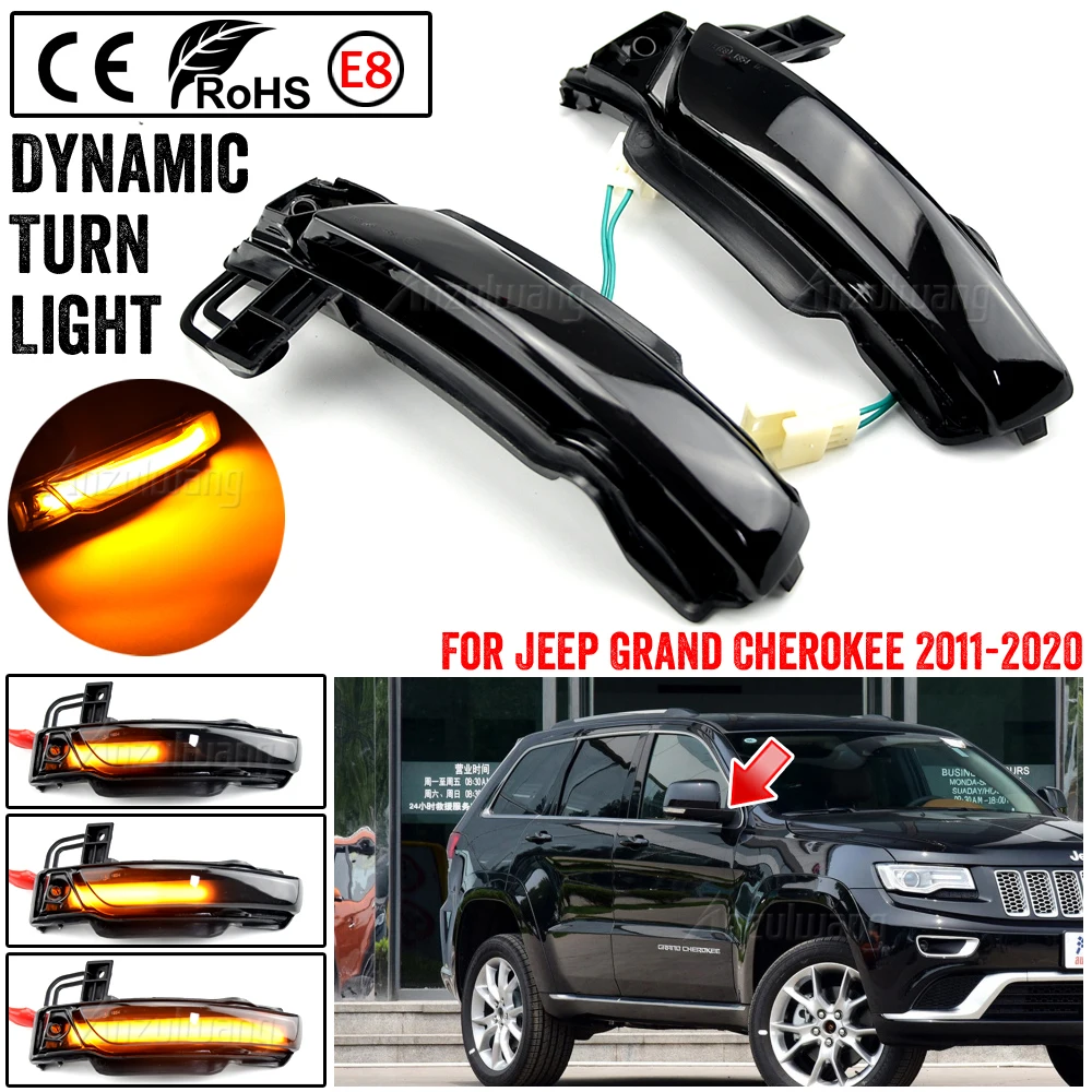 

1 Set Led Side Door Wing Mirrors Dynamic Sweep Turn Signal Light Indicator Lamp For JEEP GRAND CHEROKEE MK IV WK WK2 2010 -2020