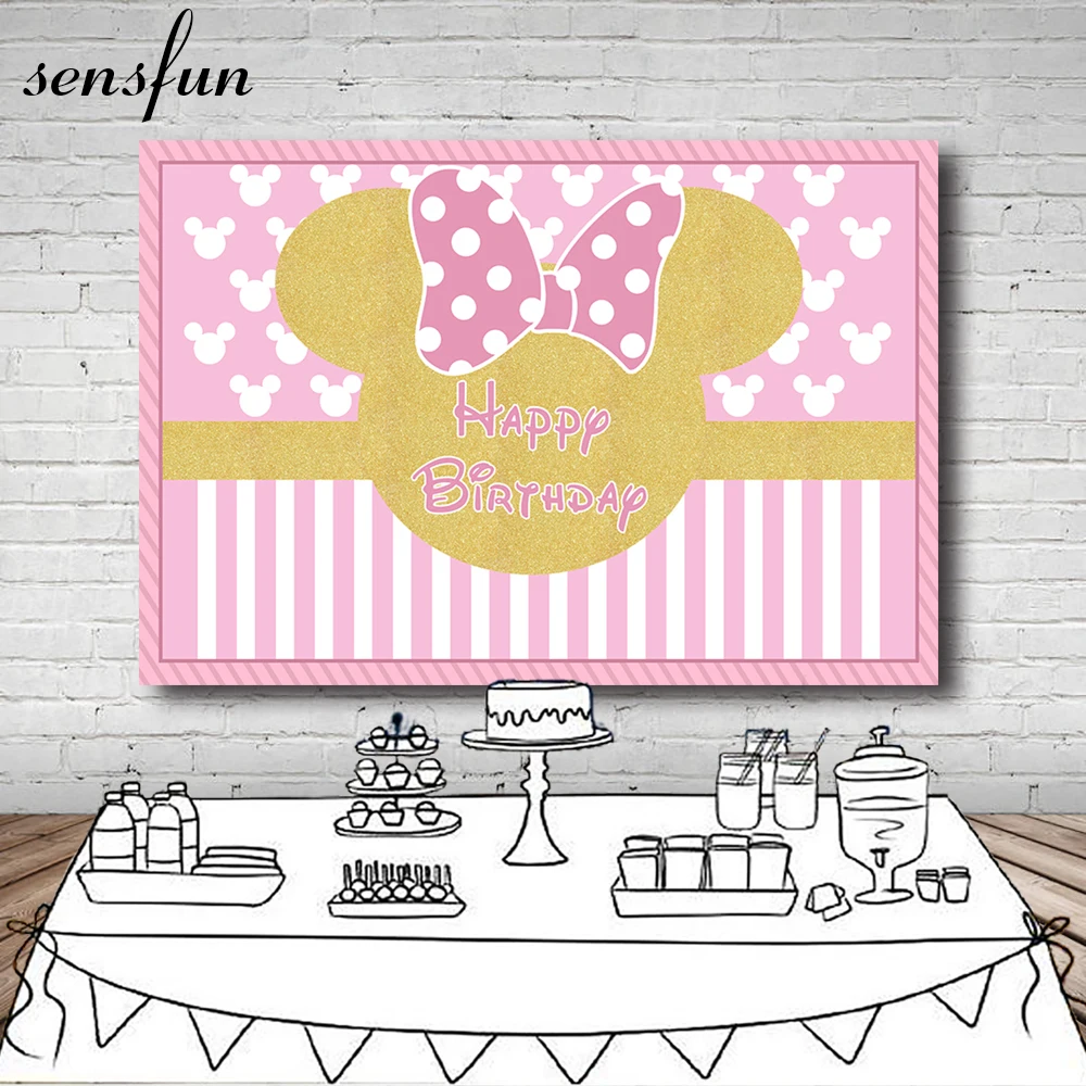 Sensfun 21 вариант мышь день рождения фон мультфильм вечевечерние розовая девушка