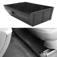 under seat storage box auto tray organizer hidden tray abs and flocking double sided flocking for tesla model y 2020 2021