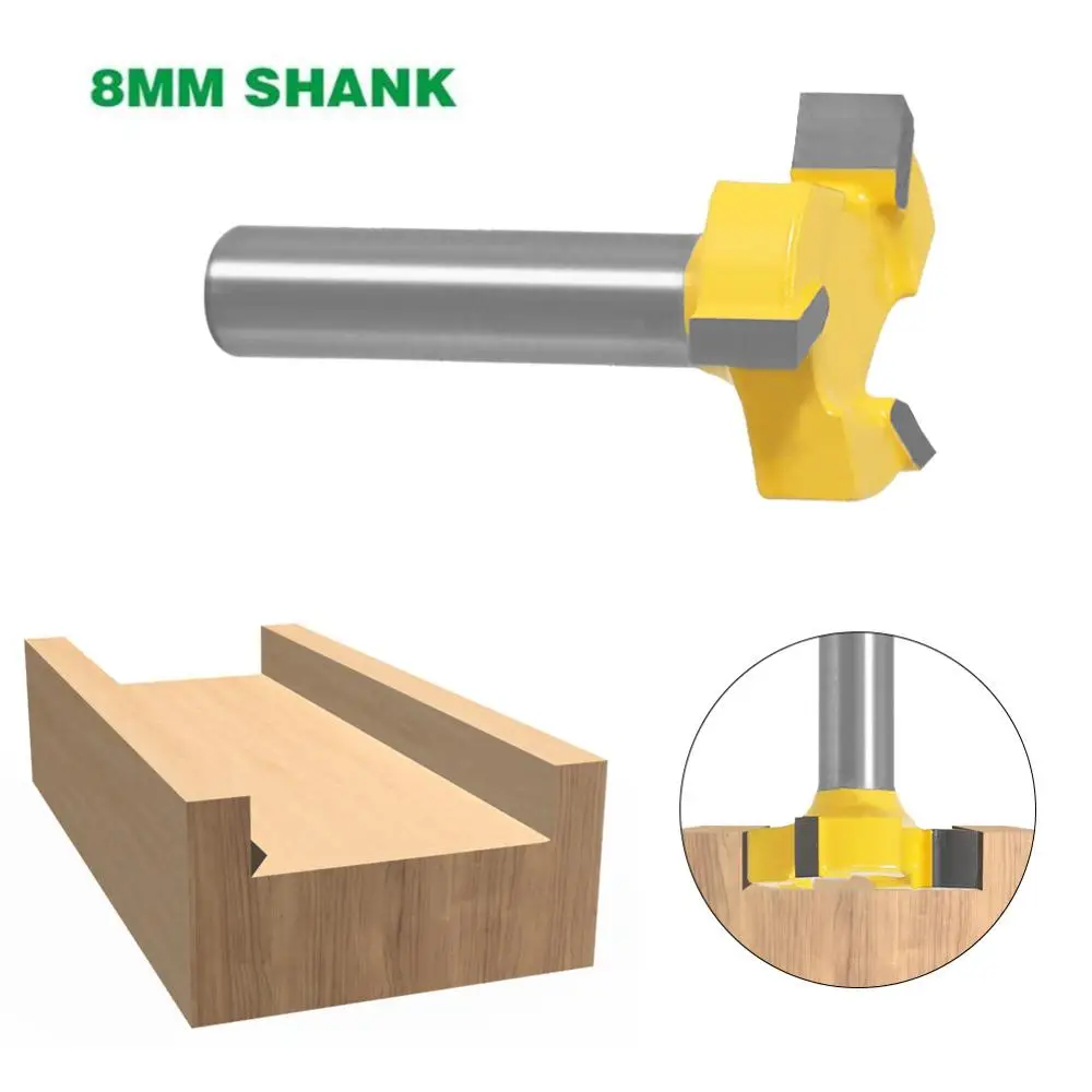 1pc 8mm Shank 3 Edge T Type Slotting Cutter Woodworking Tool Router Bits For Wood Industrial Grade Milling | Инструменты