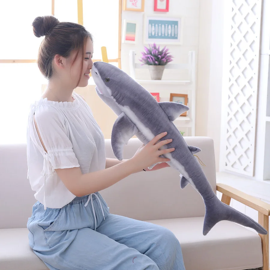 Имитация акулы и синего марлина плюшевые игрушки мягкие искусственные животные