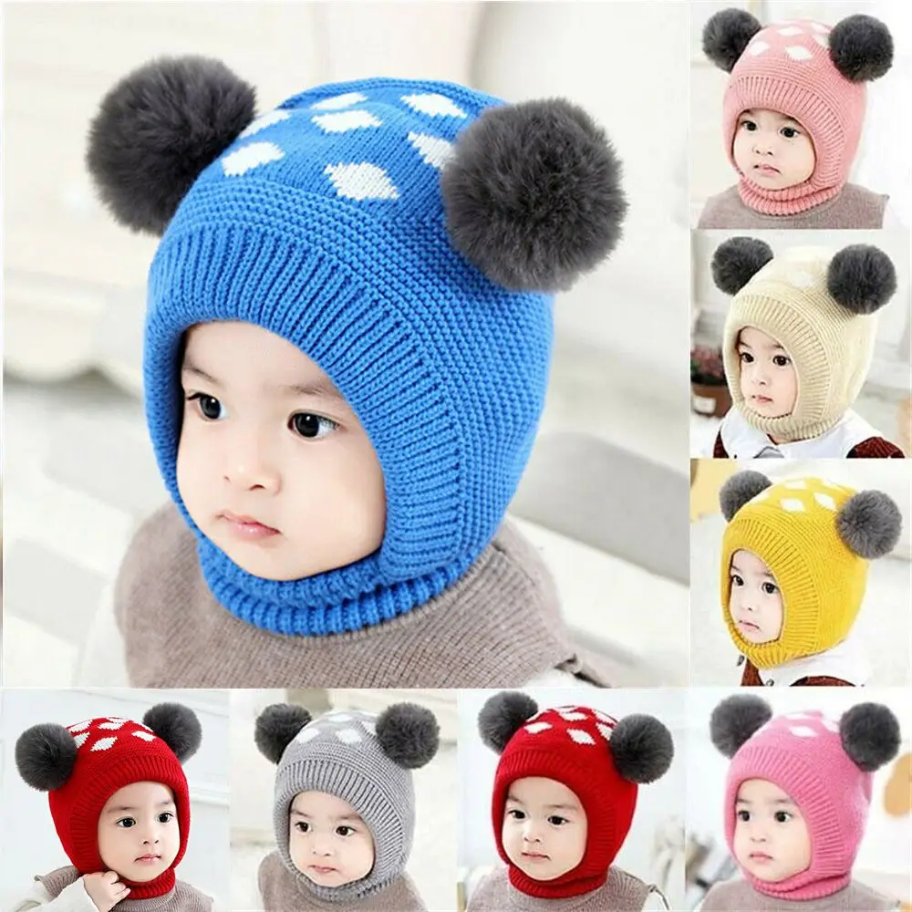 Милый детский шарф с защитой ушей большой женский головной убор из шерстяной