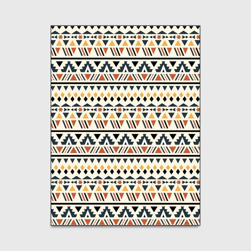 Геометрические полосы этнический стиль оранжевый желтый синий для спальни