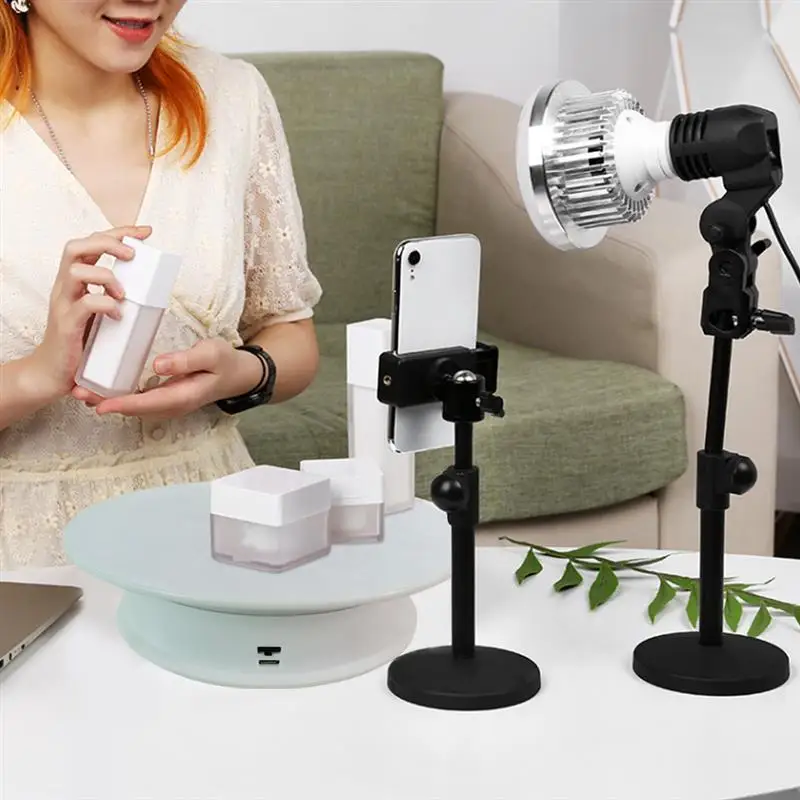 

Electric Display Rotating Stand Round Turntable Velvet Top Electric Motorized 360 Rotating Table Photo Photography Props