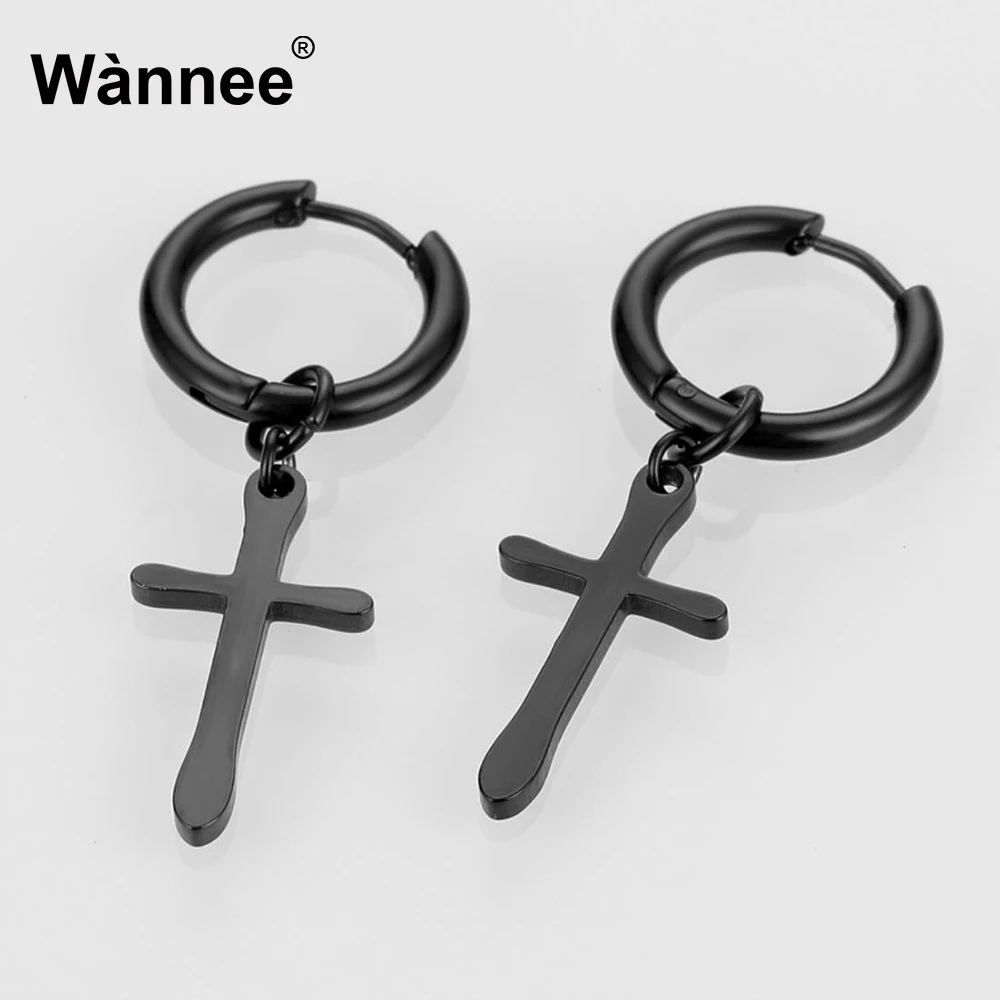 

Dropshipping Hot Sale Stainless Steel Earrings All-Match Cross Stud Earrings For Trendy Men