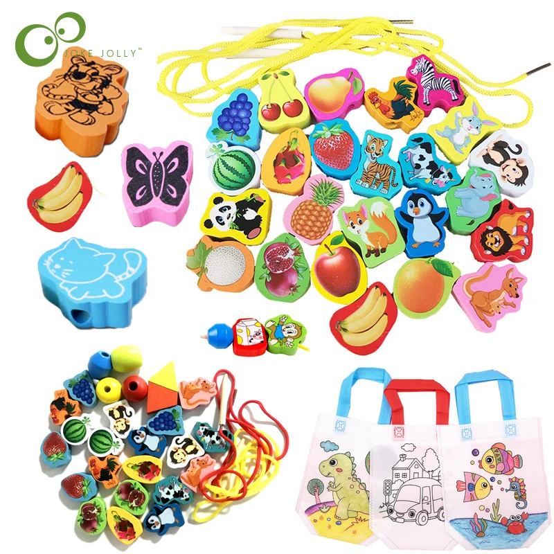 

26 шт деревянные животных фрукты блок вышлите ваш заказ прямо к этому поставщику бисером игрушки для детей Обучающие Монтессори образование...