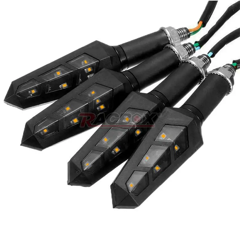 

4pcs 6 LED Motorcycle Turn Signal Light Flashing Motorbike Indicator Blinker Moto Waterproof Tail Lights Signal Lamp 12V