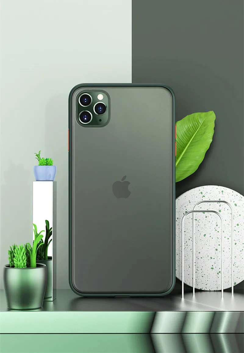 Luxury Transparent Matte Case For iphone 11 Pro XS MAX XR X Hybrid Shockproof Silicone Phone Case For iPhone 6 6s 7 8 Plus Cover