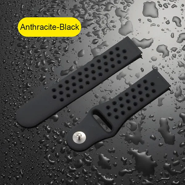 Anthracite Black UEBN 22 мм 20 мм силиконовый сменный дышащий ремешок для часов Garmin Vivoactive 3 samsung gear S2 S3 спортивные ремешки для часов - Цвет ремешка: Anthracite Black
