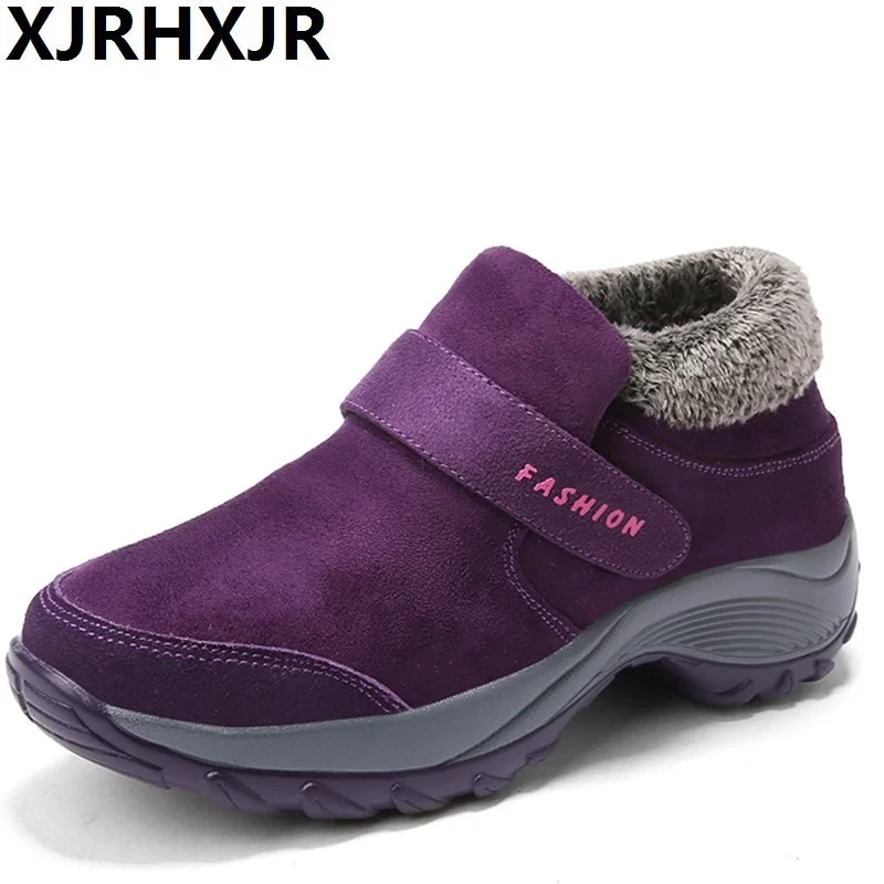 Женские водонепроницаемые походные туфли кроссовки из нубука на платформе для