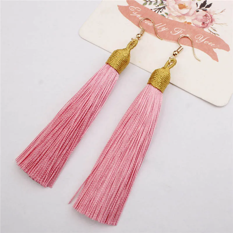 3 YGLCJ Новые популярные богемные женские длинные серьги с кисточками европейские преувеличенные богемные Винтажные серьги с подвеской женские ювелирные изделия - Окраска металла: 3