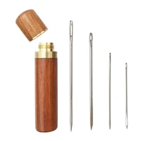 convenient storage versatile wooden smooth touch needle case sewing supplie stitching needles for leather stitching embroidery