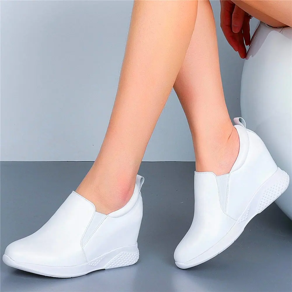 Женские кожаные кроссовки на танкетке размеры 34 35 36 37 38 39 40 | Обувь