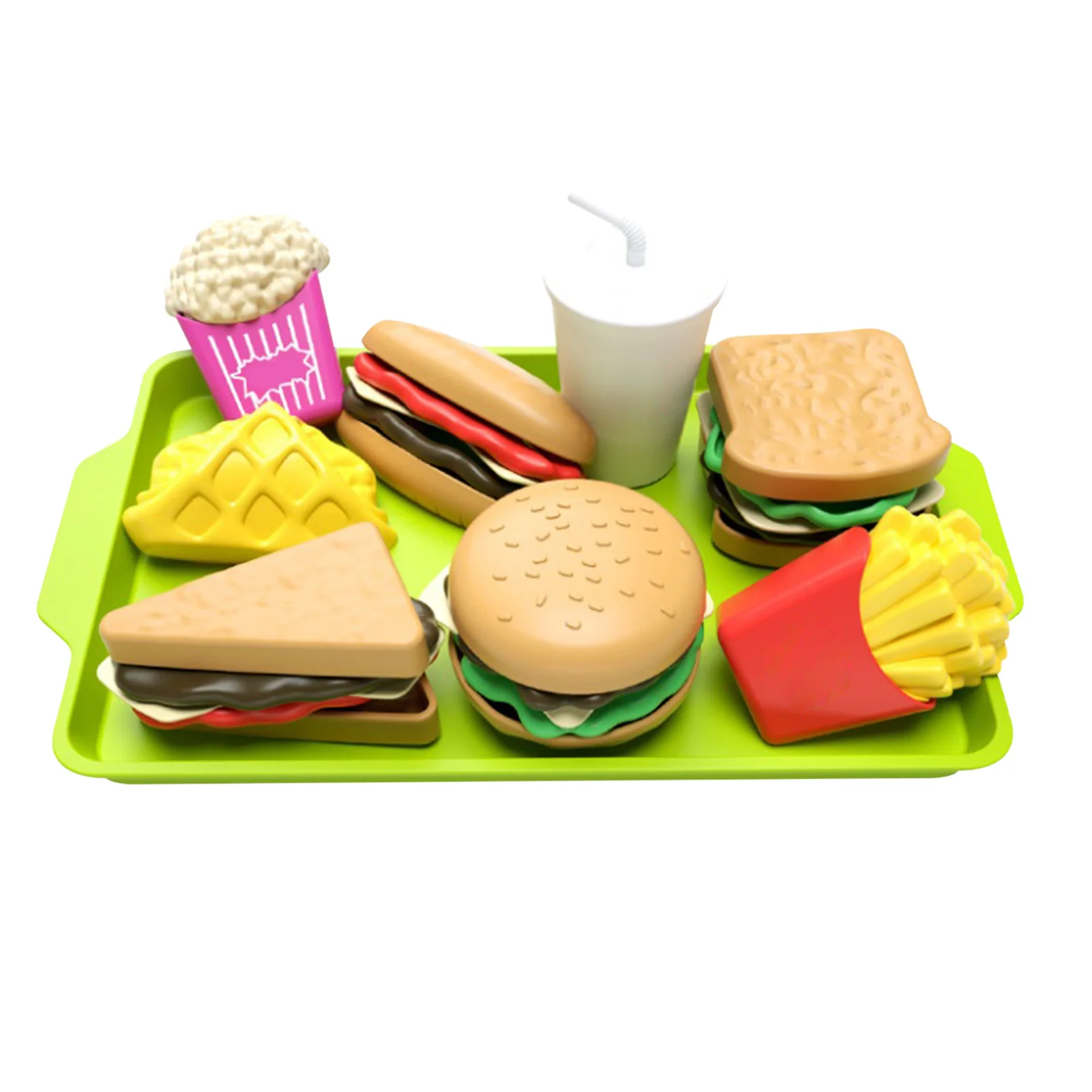 

9pcs Children Simulation Food Hamburger Hotdog Tableware Toy Set Pretend Play Miniature Food Toys Kids Education Toy Gift #40