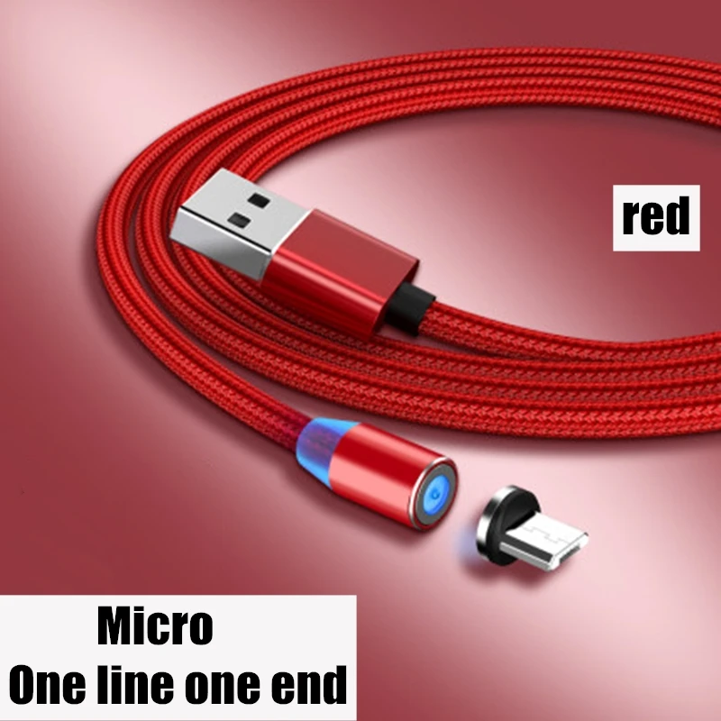 Магнитный USB кабель для зарядки и передачи данных для type-C IOS iPhone Android Micro USB кабель для быстрой зарядки и синхронизации данных для смартфонов - Цвет: micro  red