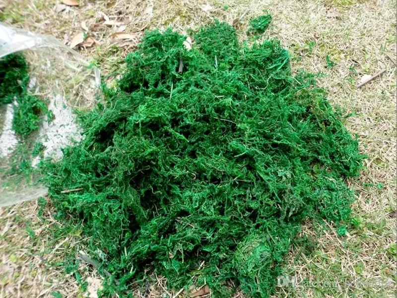 300G/lot Artificial Green moss decorative plants vase artificial turf silk Flower accessories for flowerpot decorations supplies | Дом и сад