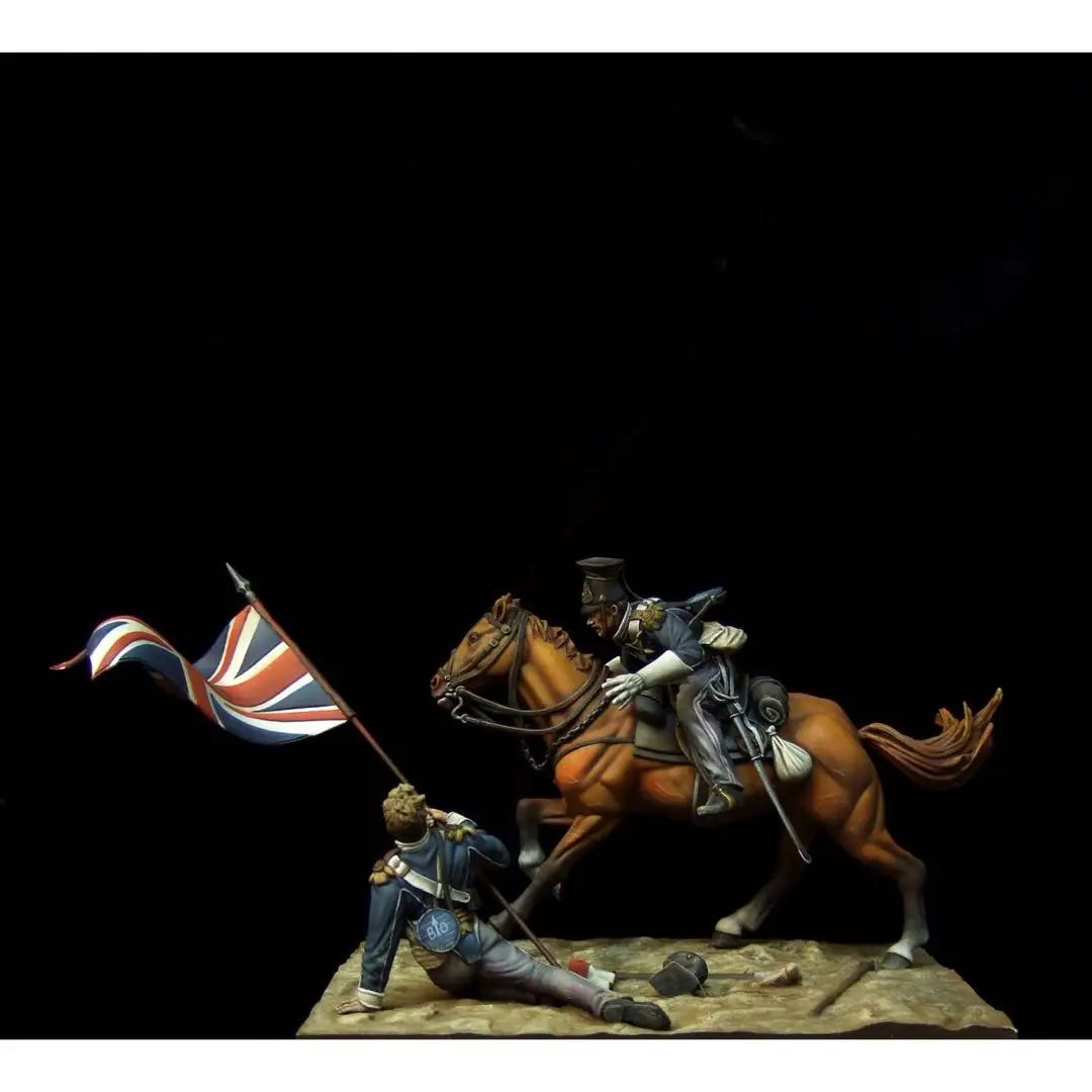 Unpainted 1/10 Resin Figure Model Kit Bust Italian Horseman w/ Mace 14th c 