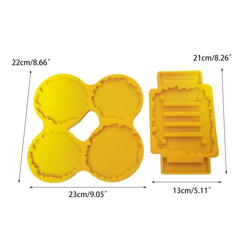 

DIY Crafts Decorations Making Tools Cup Mat+Holder Silicone Mould Kit Coaster+Stand Epoxy Resin Mold Set