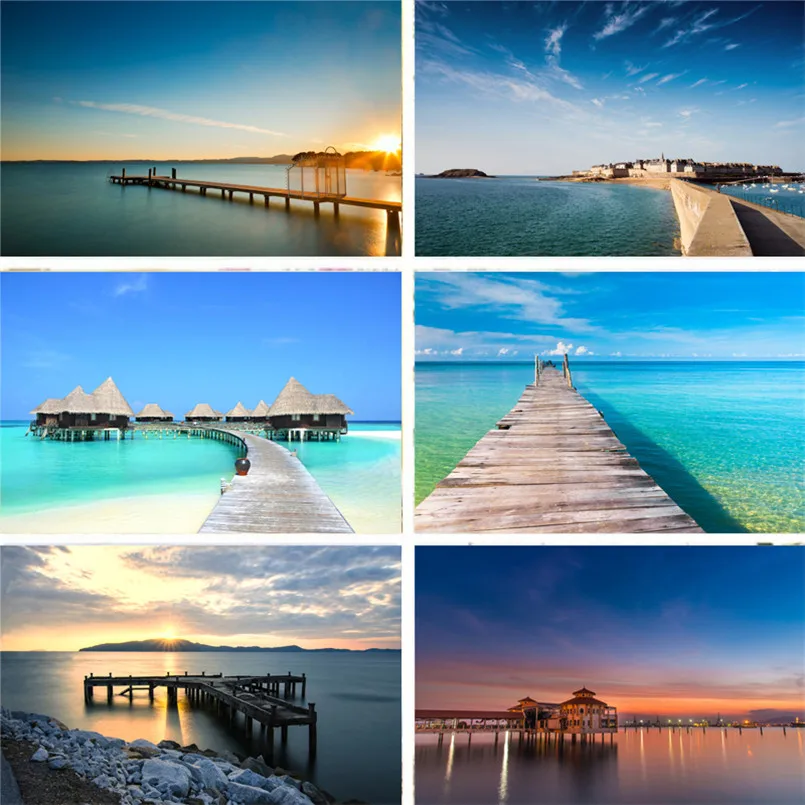 Nitree Виниловый фон для фотографий с Подставки океанический пляж морской Сумерки