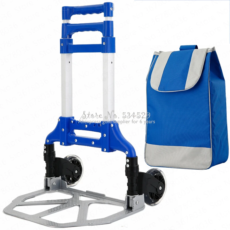 Складная переносная Тележка для покупок вагонетка путешествий с большой