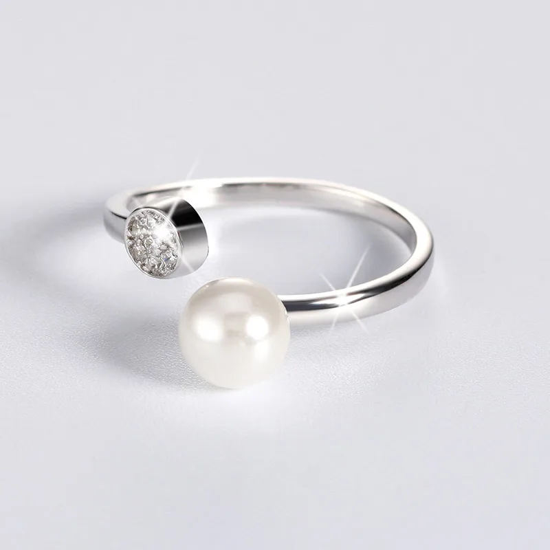 ORSA JEWELS регулируемое жемчужное кольцо, Стерлинговое серебро 925, ювелирное изделие, CZ проложенное кольцо для женщин, рождественский подарок, кольца SR15