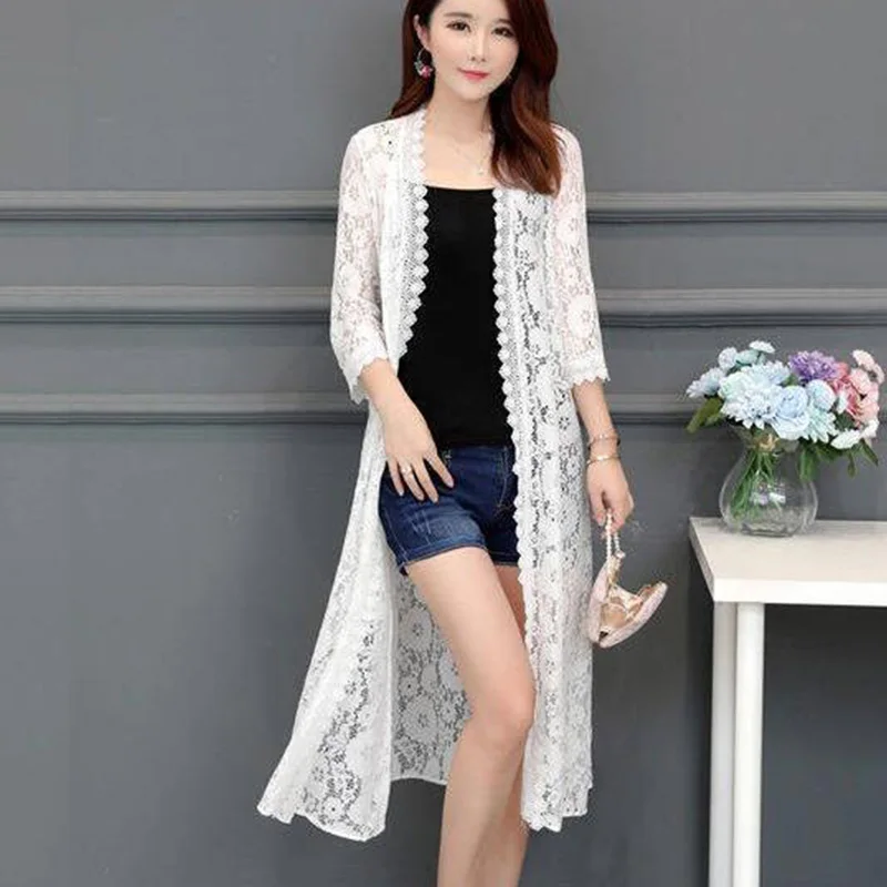 2020 новый летний женский длинный кардиган пальто тюль сетка сексуальный