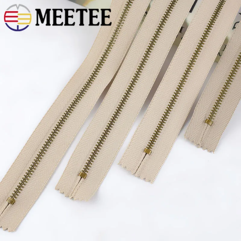 Металлическая молния Meetee из чистой меди 12 40 см хаки 3 # закрытые молнии для шитья