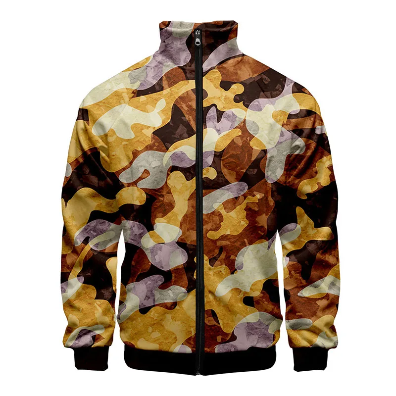 

Colorful Camouflage Print 3d Stand Collar Hoodie Fashion Men Women Zipper Hoodies Jackets Long Sleeve Zip Up 3D Sweatshirts Tops