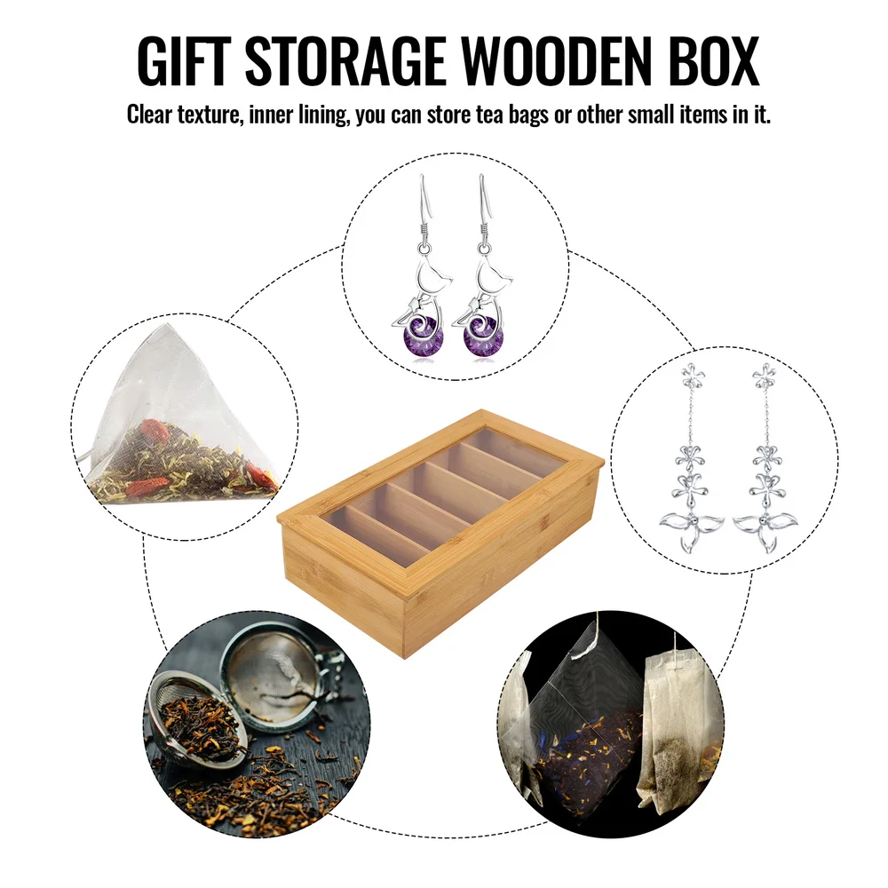 

1 Pc Moisture-proof Storage Holder Bamboo Box Versatile Craft Box (Wood Color)