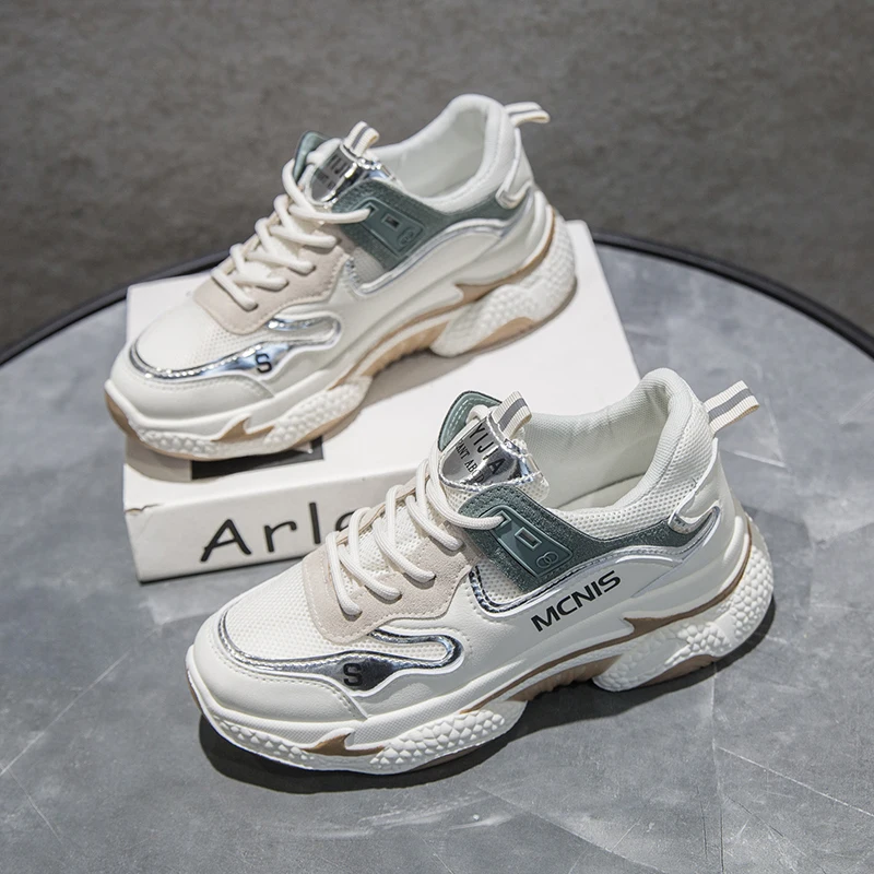 

2021 spring new Korean style sports dad's shoes fashion casual sports shoes women's mesh ventilation small white shoes