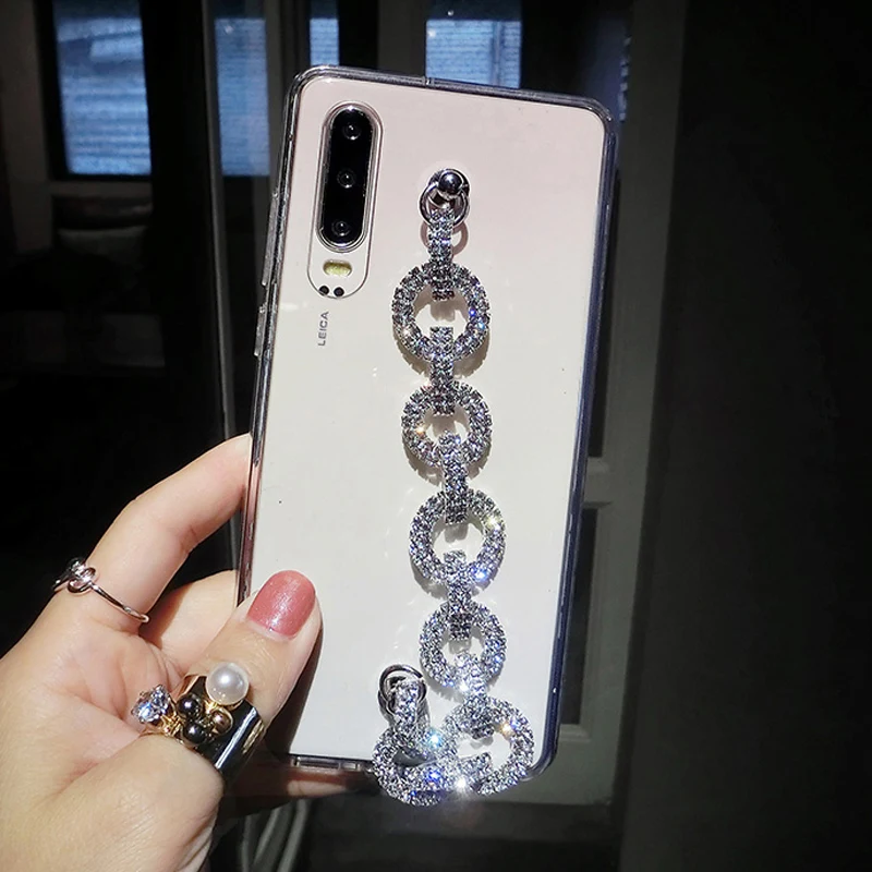 Luxury Bling Glitter Rhinestone Case For Samsung j8 j6 j4 2018 PLUS j3 j5 j7 2017 Prime Diamond Chain Soft TPU Back Cover | Мобильные