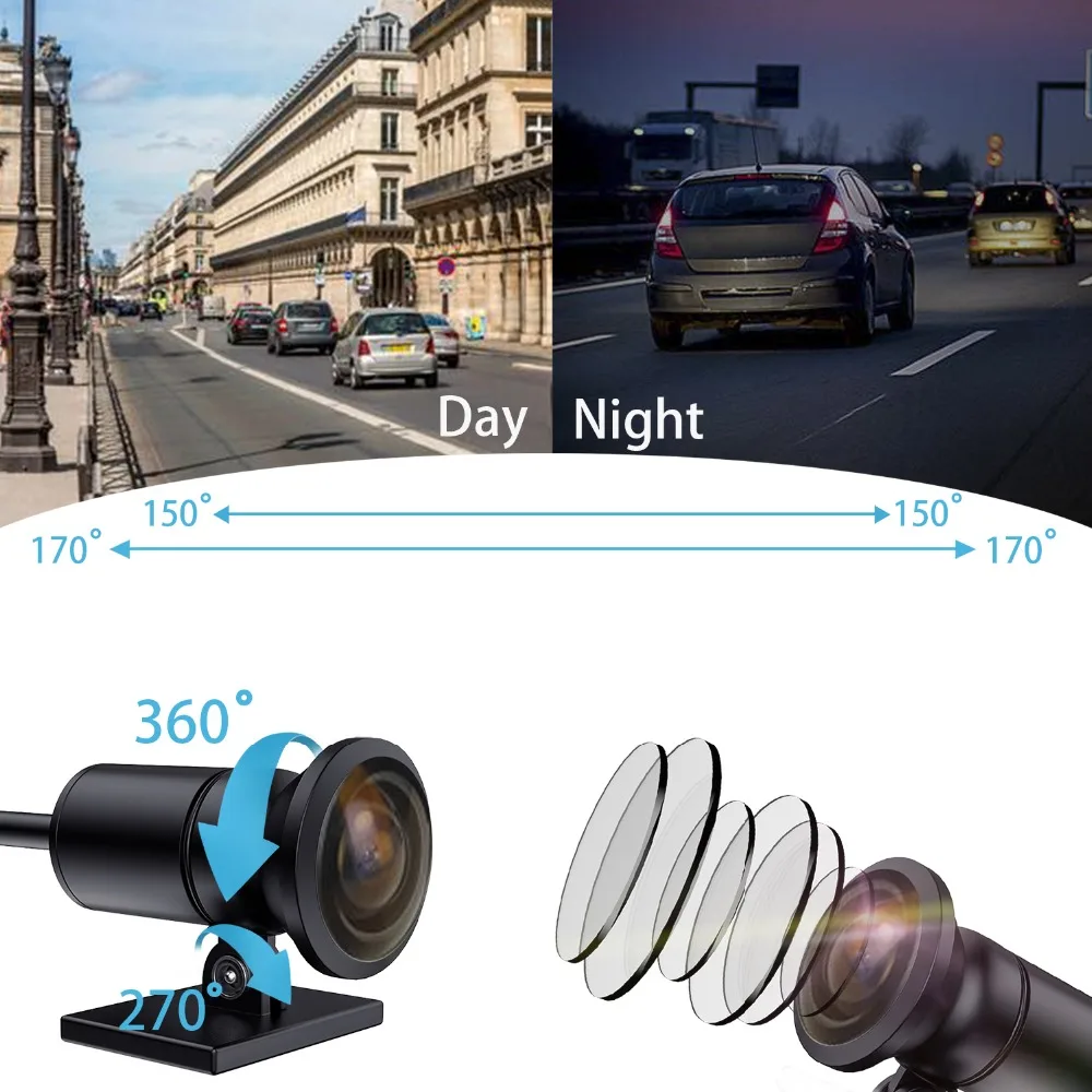 Водонепроницаемый видеорегистратор для мотоцикла Wi Fi moto dvr FHD1080P 150 ° камера с