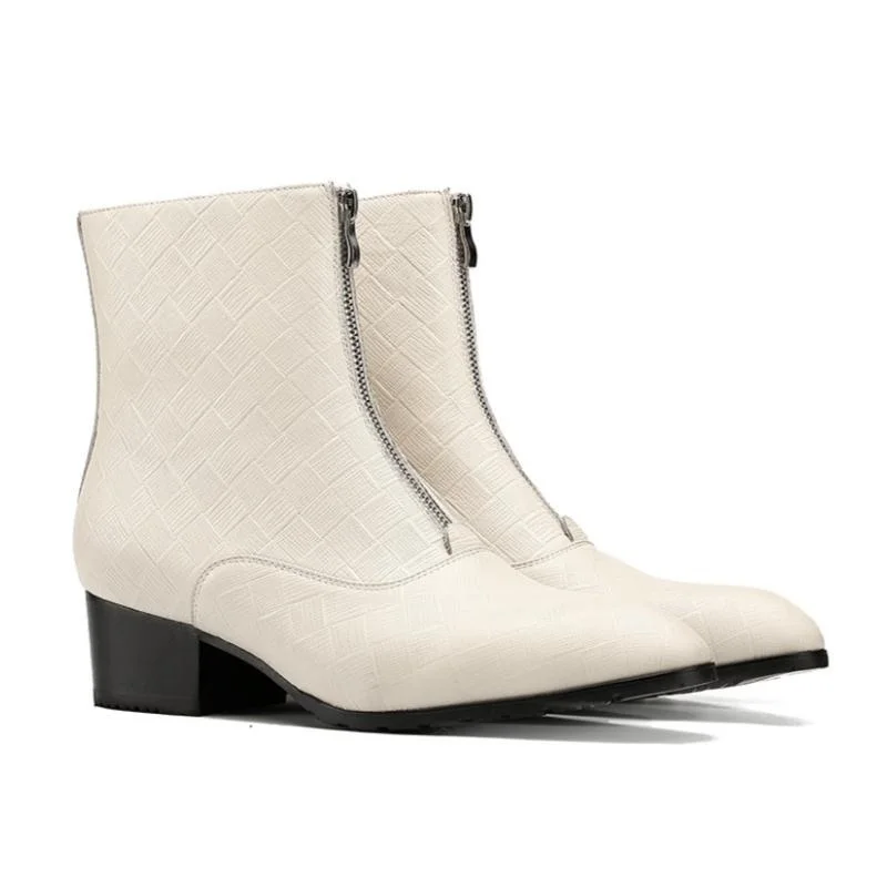 

Качественные тисненые ботинки из коровьей кожи, мужские теплые ботильоны челси на высоком каблуке для осени и зимы, трендовые ботинки с ост...