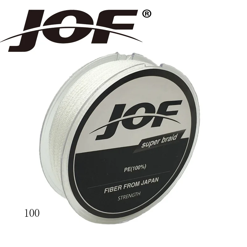 JOF 4 нити 100 м PE плетеная рыболовная леска провод белый/желтый/синий 12 фунтов Карп