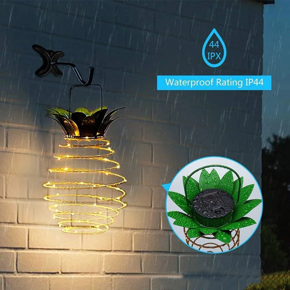 Садовый светильник на солнечной батарее в форме ананаса уличный подвесной