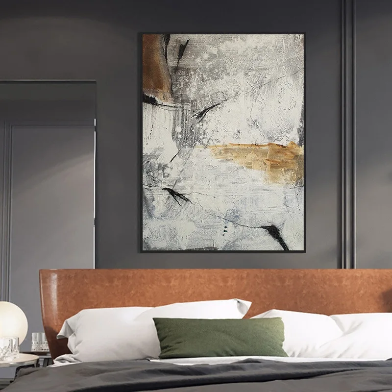 

Abstract Unframed Fabric Cloth Abstract Modern Vintage Room Decor Travel Decor Black and White Abstract Wall Art CN