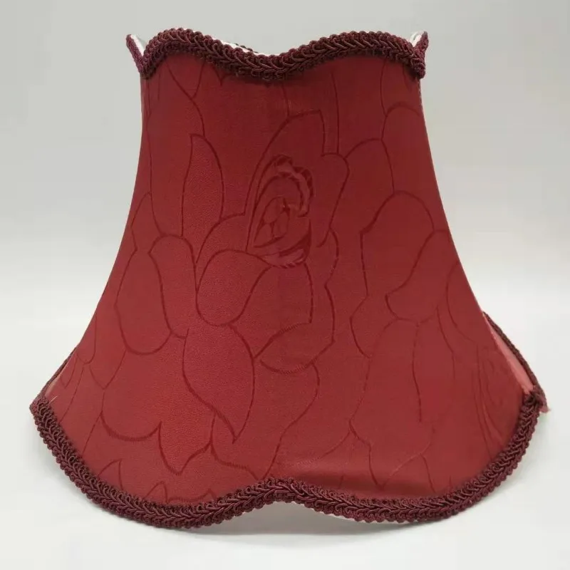 Лампа в стиле арт-деко E27 абажур из ткани с красным цветочным узором современная