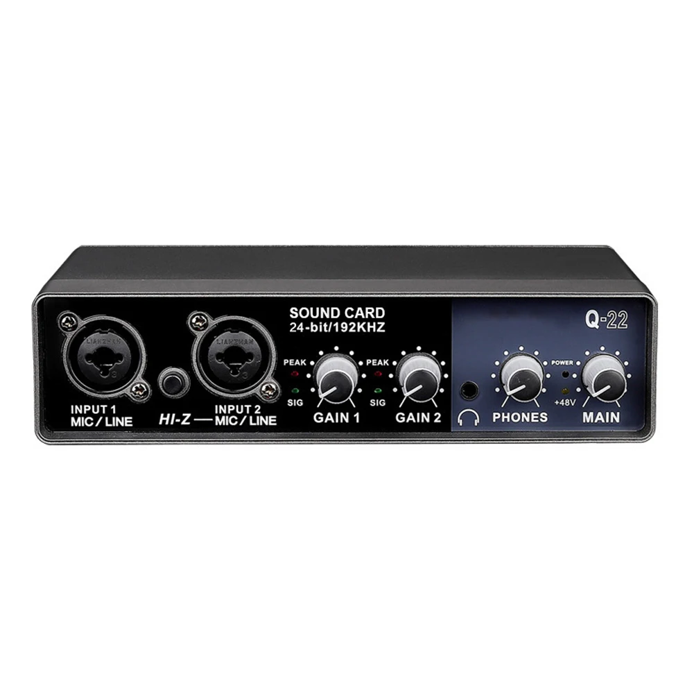 

Portable Audio Interface USB Sound Card 2X2 Mic Preamplifier Computers Recording Tuning Digital Mixing Equipment