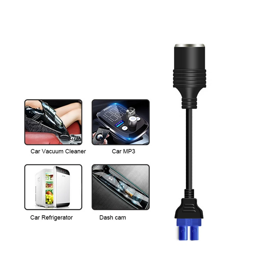 

Dropship Car Electric EC5 Connector For Jump Starter Auto MP3 Refrigerator Data Recorder Cigarette Lighter Socket Adaptor Cable