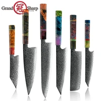 grandsharp damascus kitchen knife vg10 japanese stainless steel chef knife meat gyuto utility kiritsuke butcher cutter tools